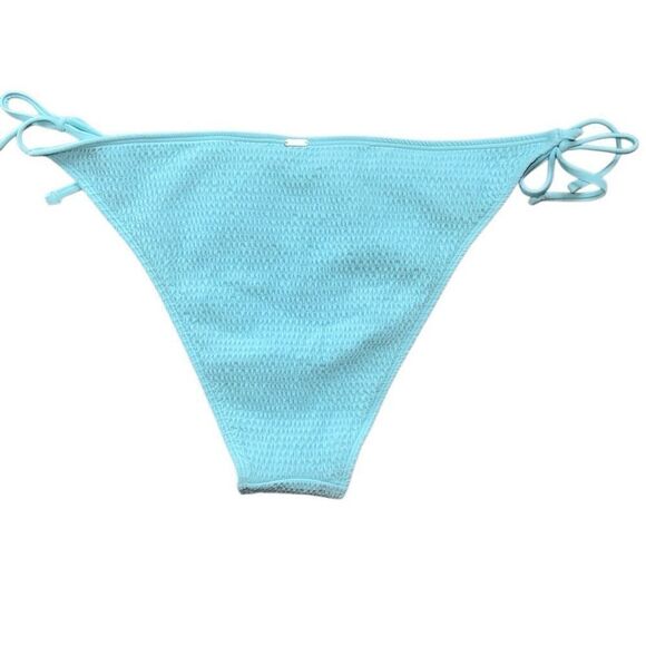 Hollister Swim sz XL tie light blue ruffle cheeky swimsuit NWOT - Picture 7 of 7